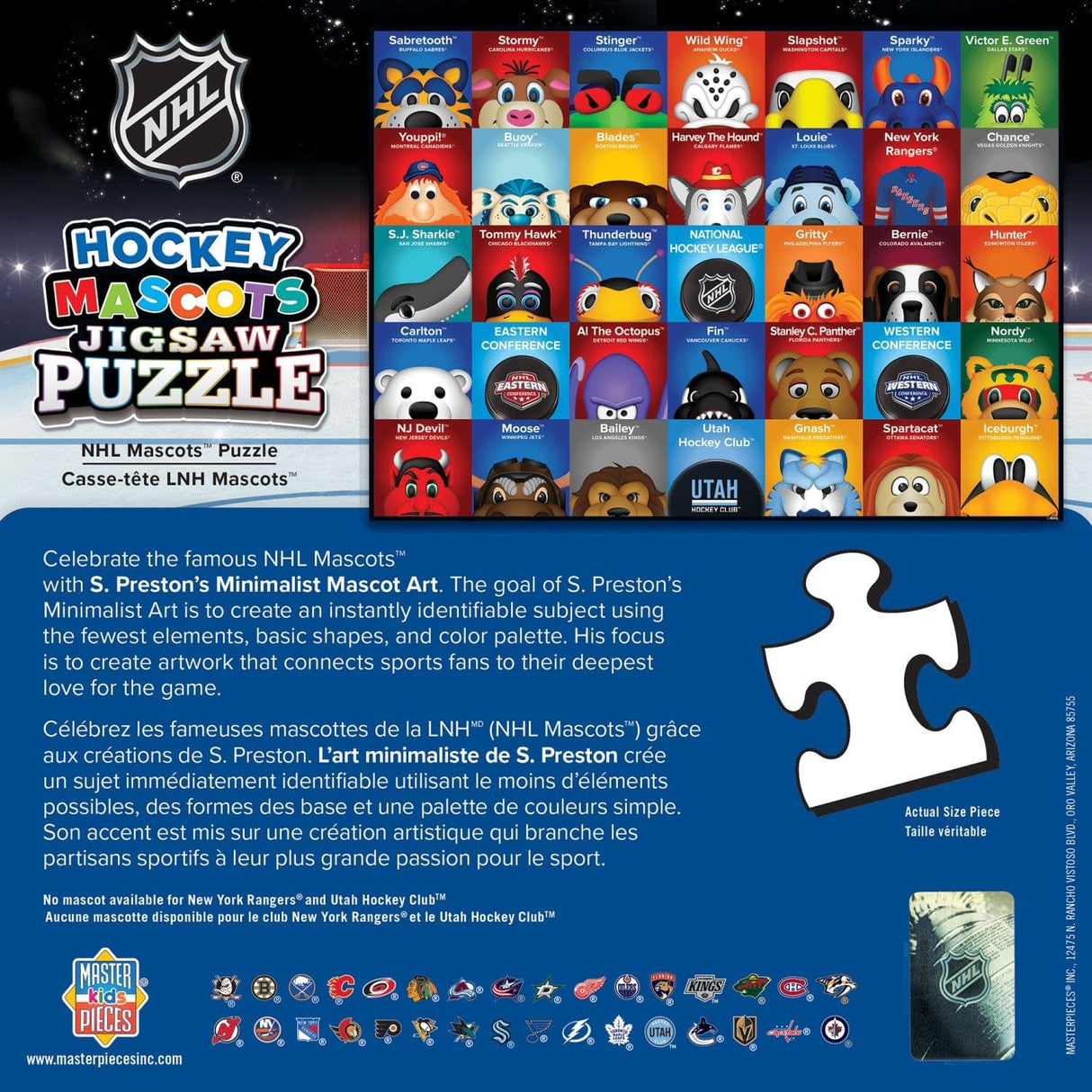 NHL Mascots 100 Piece Jigsaw Puzzle