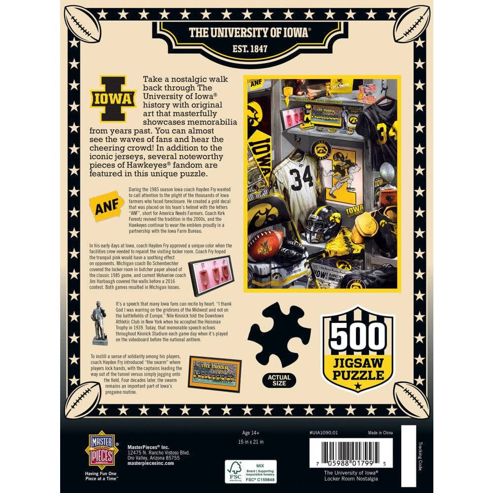 Iowa Hawkeyes - Locker Room 500 Piece Jigsaw Puzzle