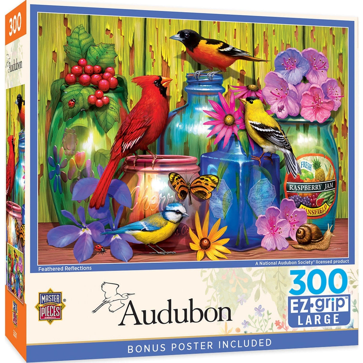 Audubon - Feathered Reflections 300 Piece EZ Grip Jigsaw Puzzle