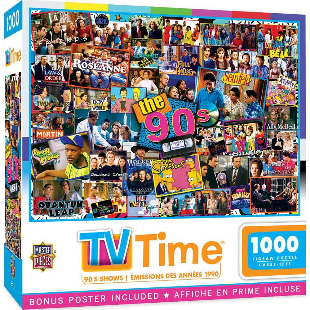 TV Time - 90's Shows 1000 Piece Jigsaw Puzzle