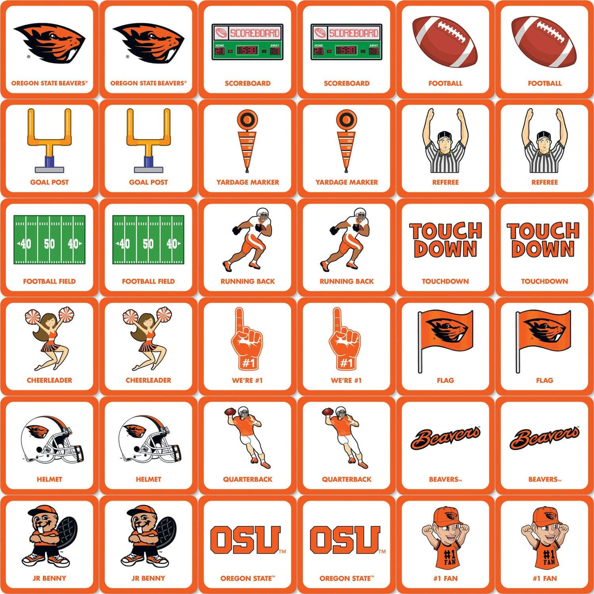 Oregon State Beavers Matching Game