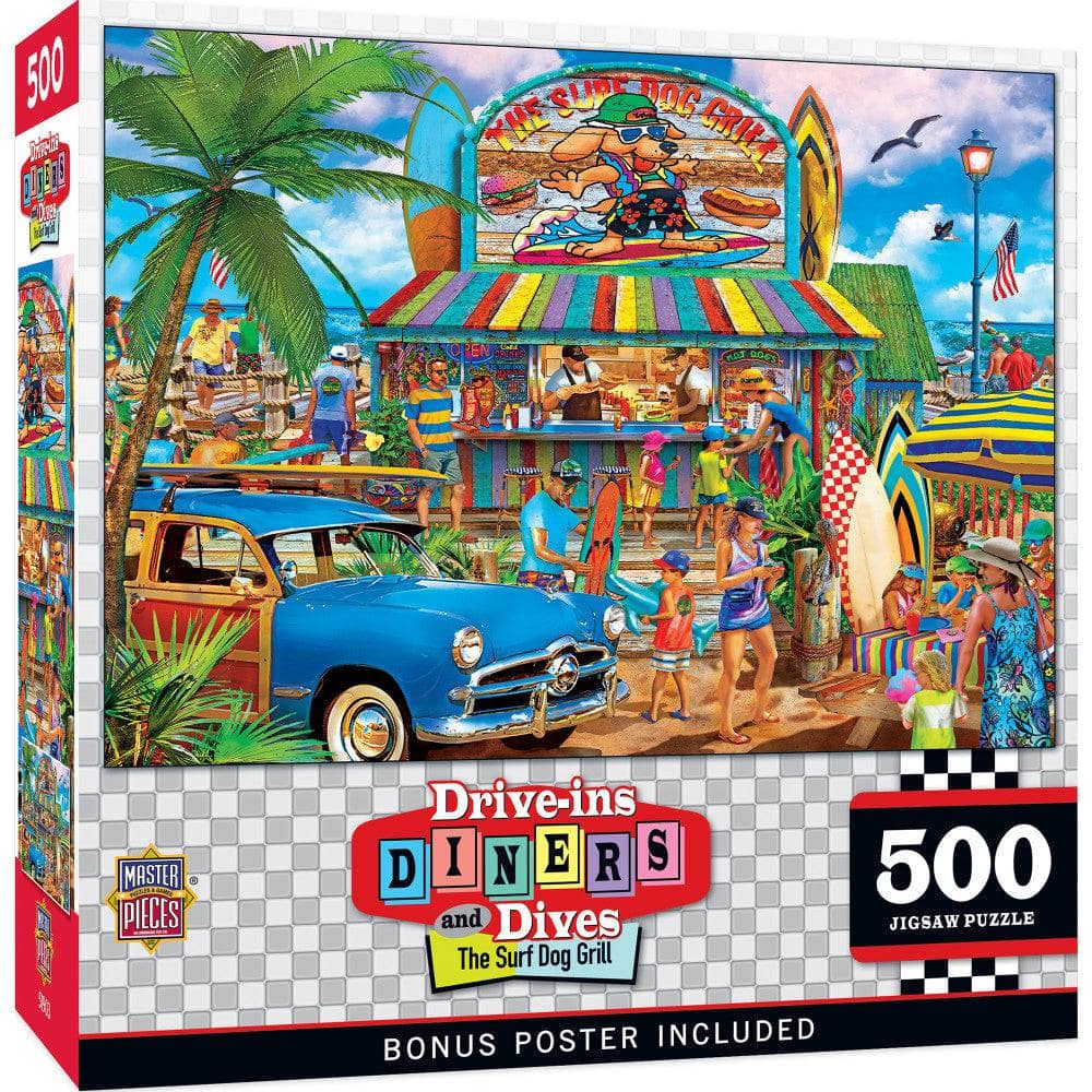 Drive-Ins, Diners & Dives - The Surf Dog Grill 500 Piece Jigsaw Puzzle