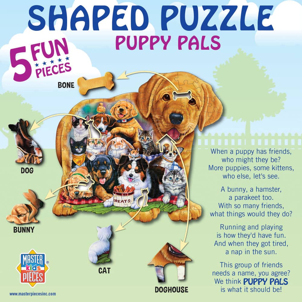 Puppy Pals - 100 Piece Shaped Jigsaw Puzzle