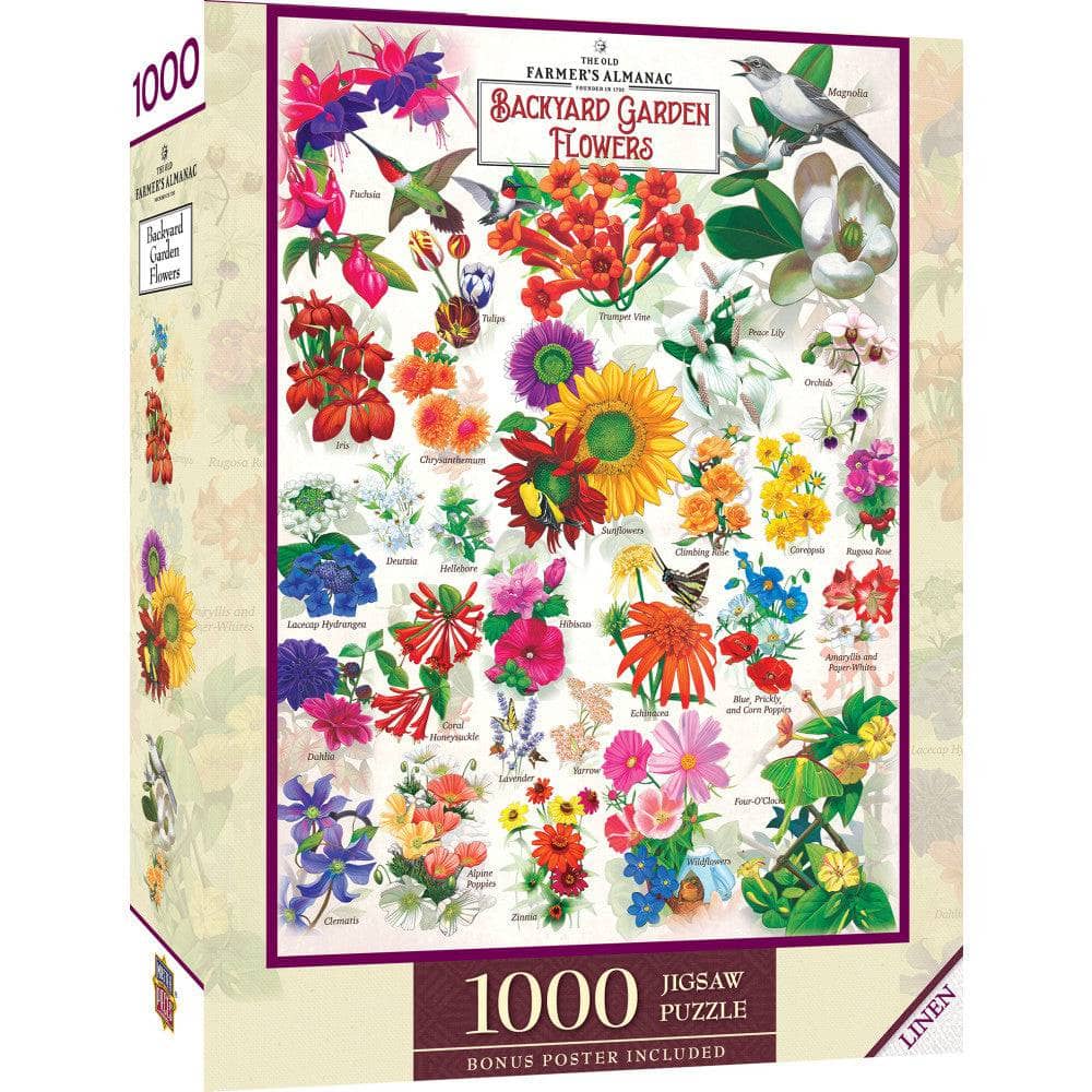 Farmer's Almanac - Backyard Garden Flowers 1000 Piece Jigsaw Puzzle