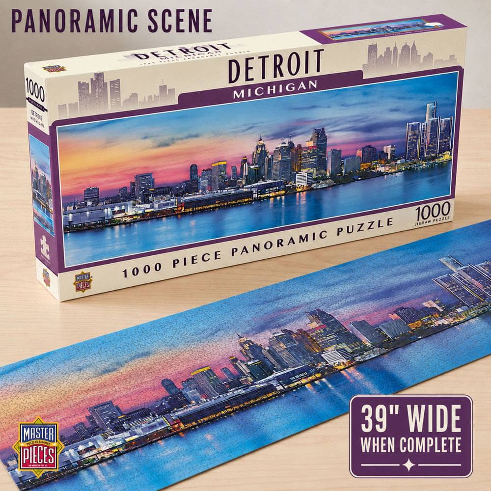 Detroit, Michigan 1000 Piece Panoramic Jigsaw Puzzle