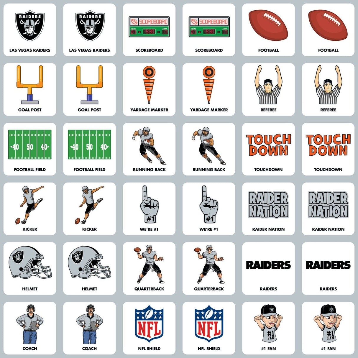 Las Vegas Raiders Matching Game