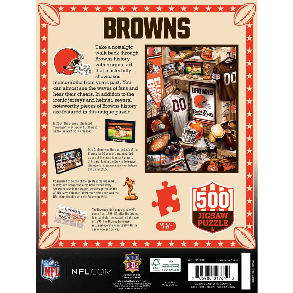 Cleveland Browns - Locker Room 500 Piece Jigsaw Puzzle