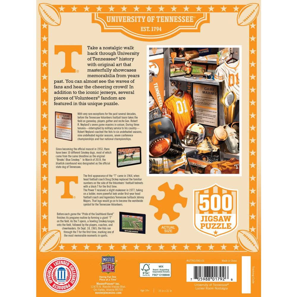 Tennessee Volunteers - Locker Room 500 Piece Jigsaw Puzzle