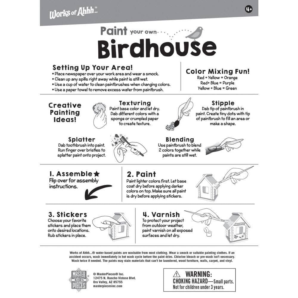 Birdhouse Wood Craft & Paint Kit