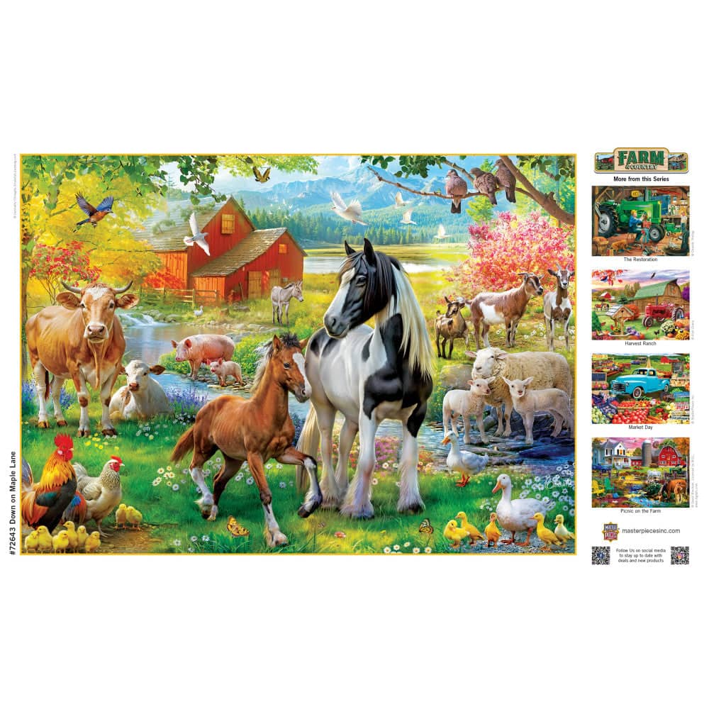 Farm & Country - Down on Maple Lane 1000 Piece Jigsaw Puzzle