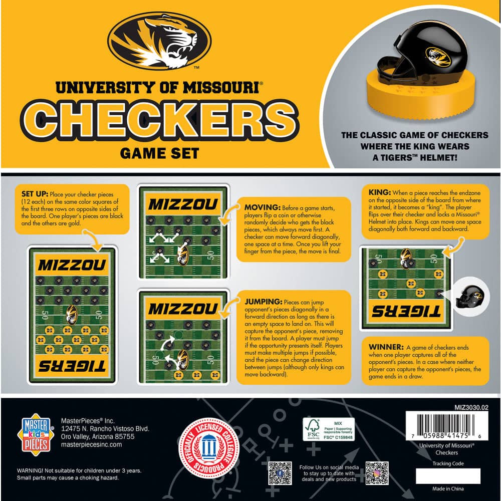 Missouri Tigers NCAA Checkers Board Game