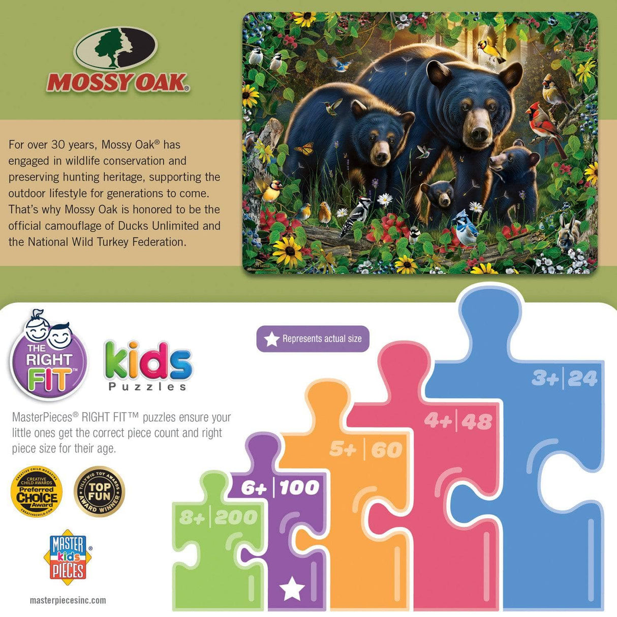 Mossy Oak - Black Bears 100 Piece Jigsaw Puzzle