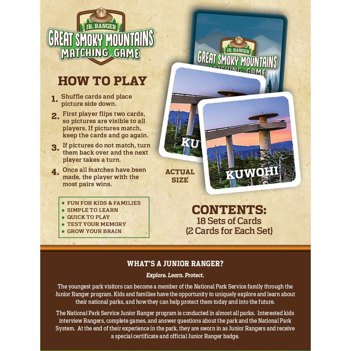 Jr. Ranger - Great Smoky Mountains Matching Game