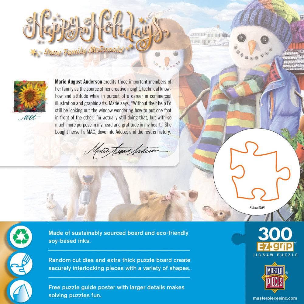 Happy Holidays - Snow Family McDonald 300 Piece EZ Grip Jigsaw Puzzle