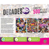 Decades - The 80's 500 Piece Jigsaw Puzzles 3-Pack