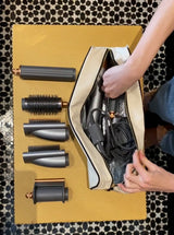 Roomy Hair Wrap Tools Travel Case – Cream