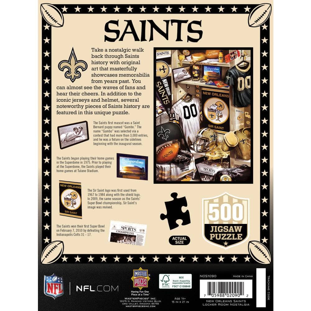 New Orleans Saints - Locker Room 500 Piece Jigsaw Puzzle