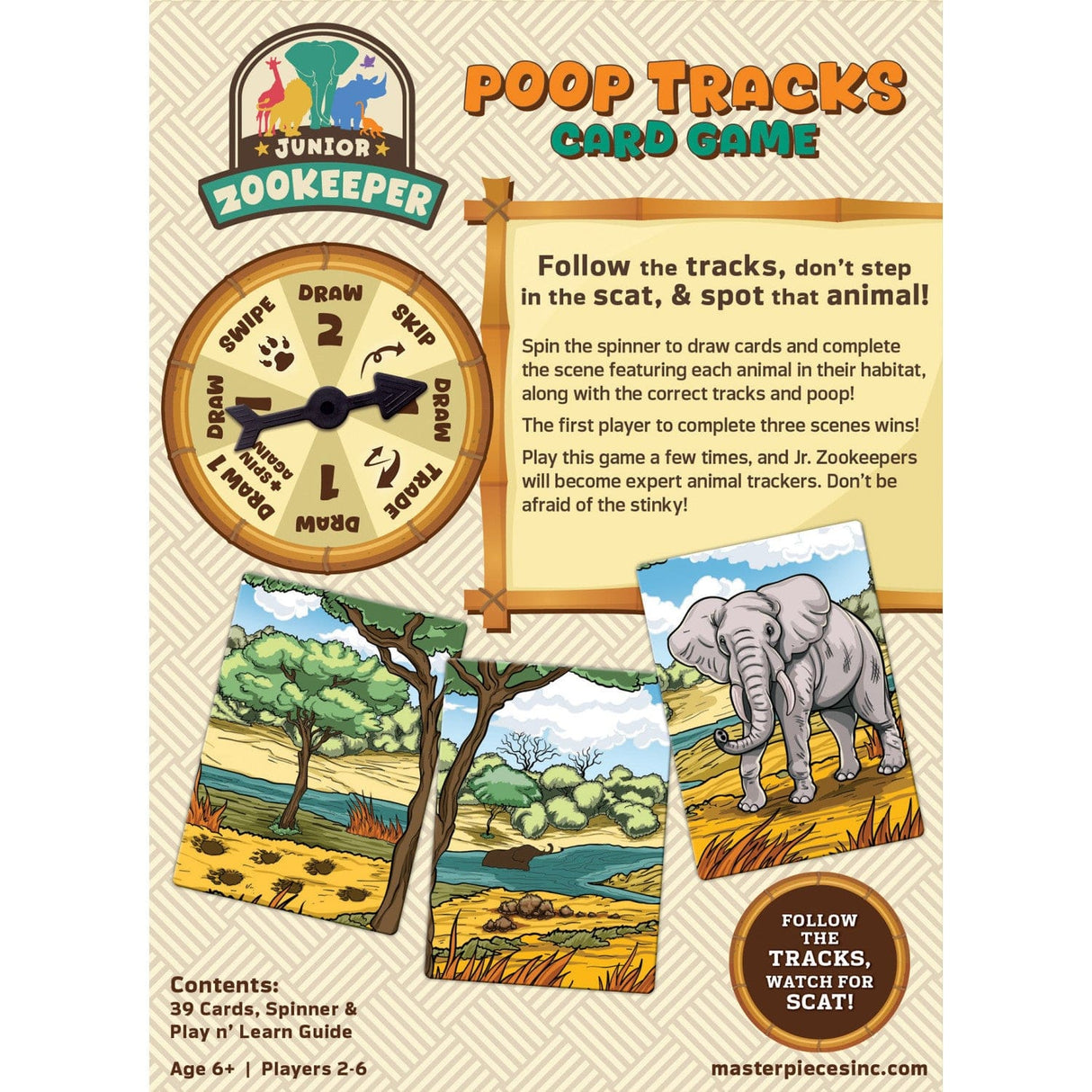 Jr. Zookeeper Poop Tracks Card Game