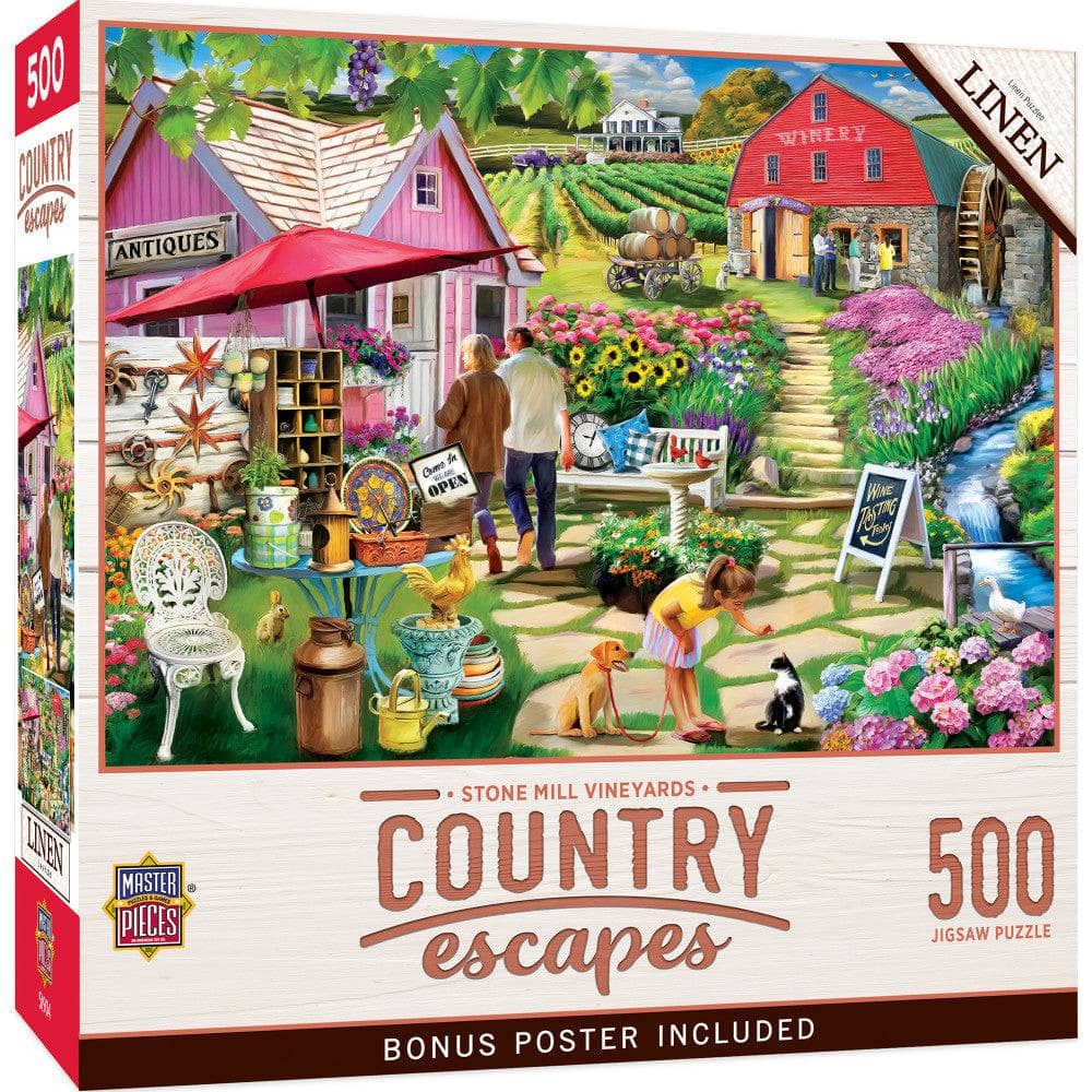 Country Escapes - Stone Mill Vineyards 500 Piece Jigsaw Puzzle