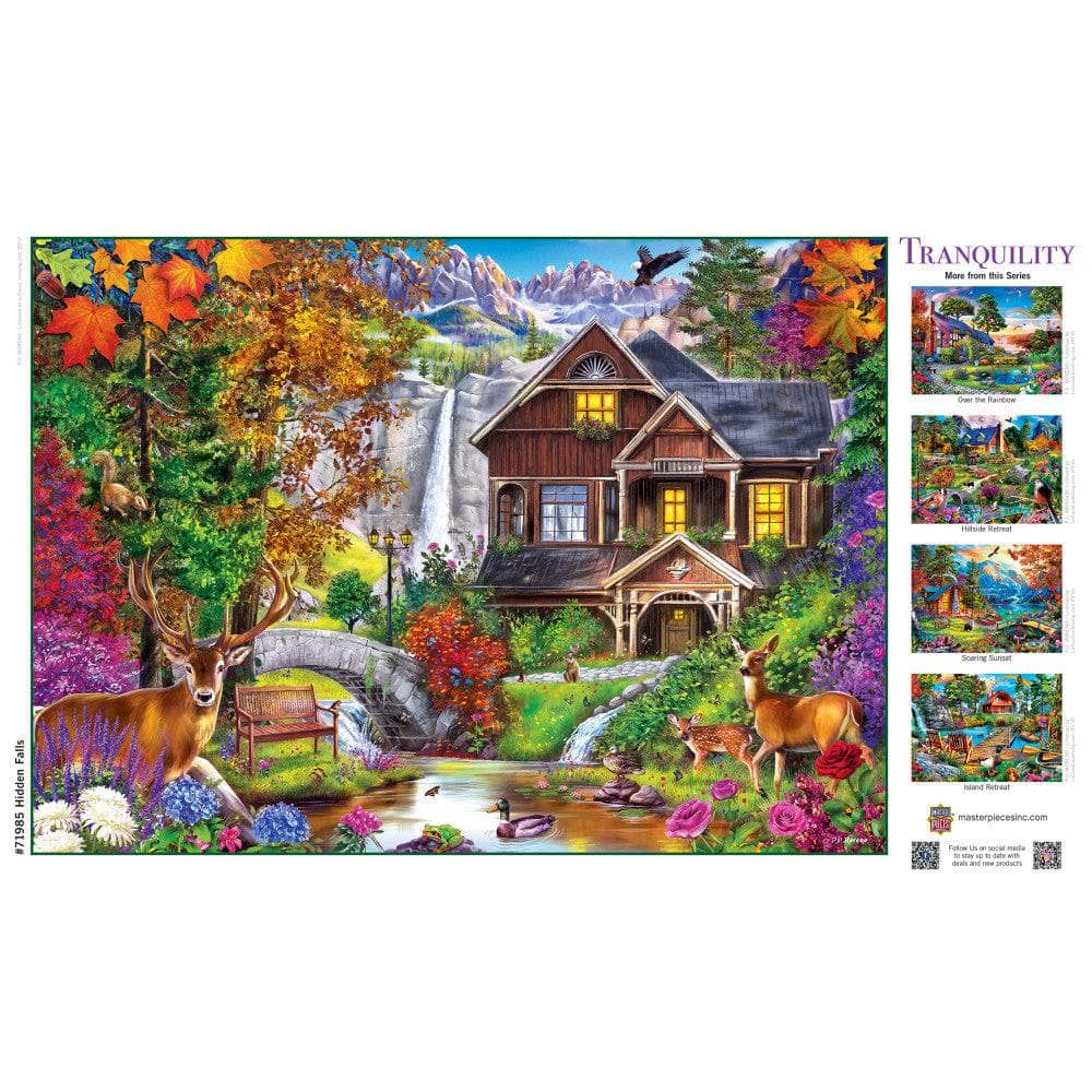 Tranquility - Hidden Falls Cottage 1000 Piece Jigsaw Puzzle