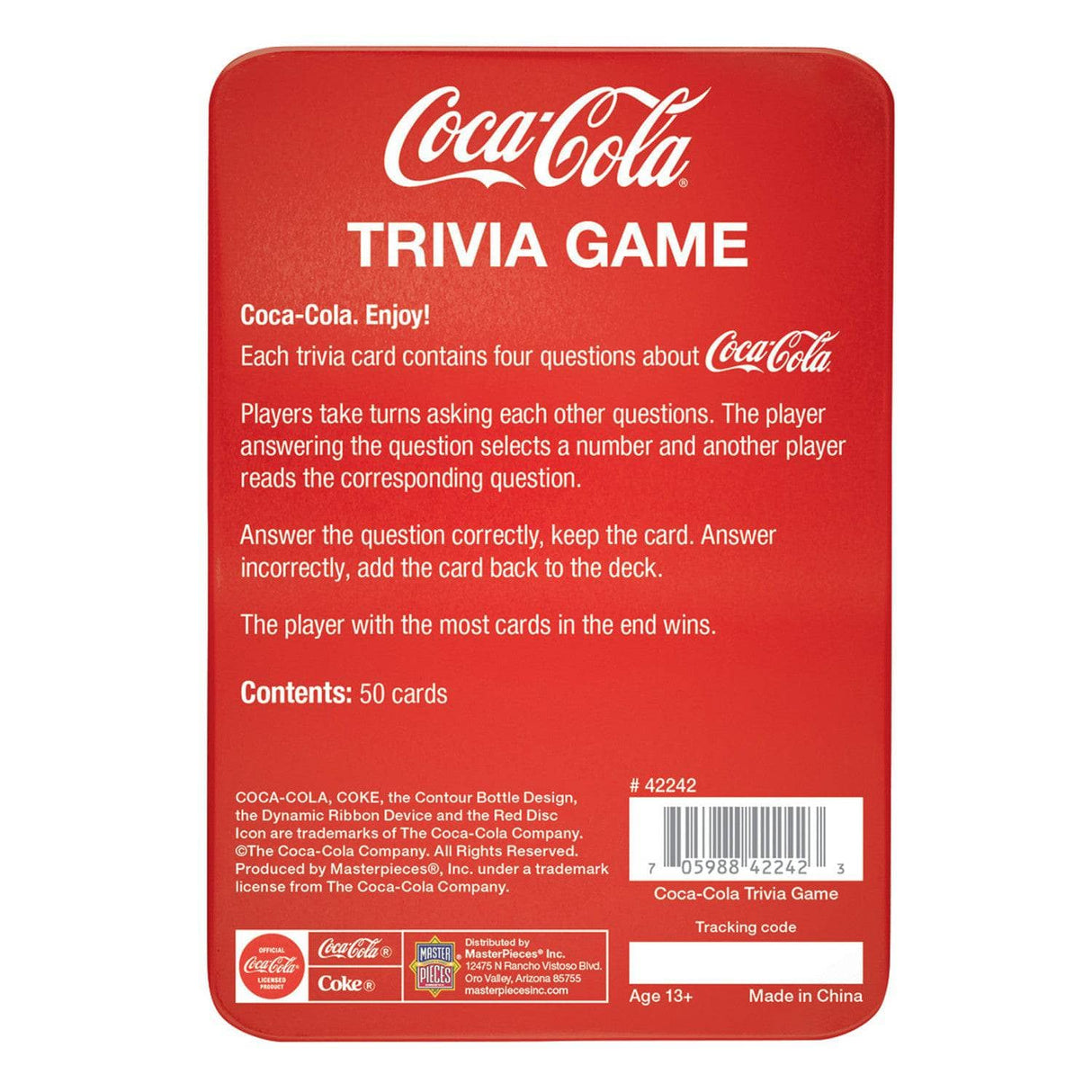 Coca-Cola Trivia Game with Collectible Tin