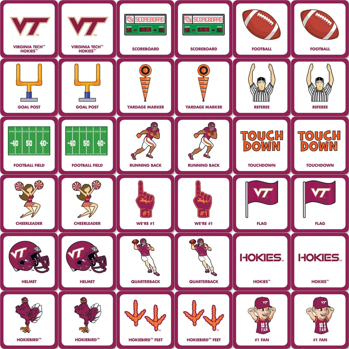 Virginia Tech Hokies Matching Game