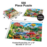 Roadsides of the Southwest - Hot Air & Cool Cars 500 Piece Jigsaw Puzzle