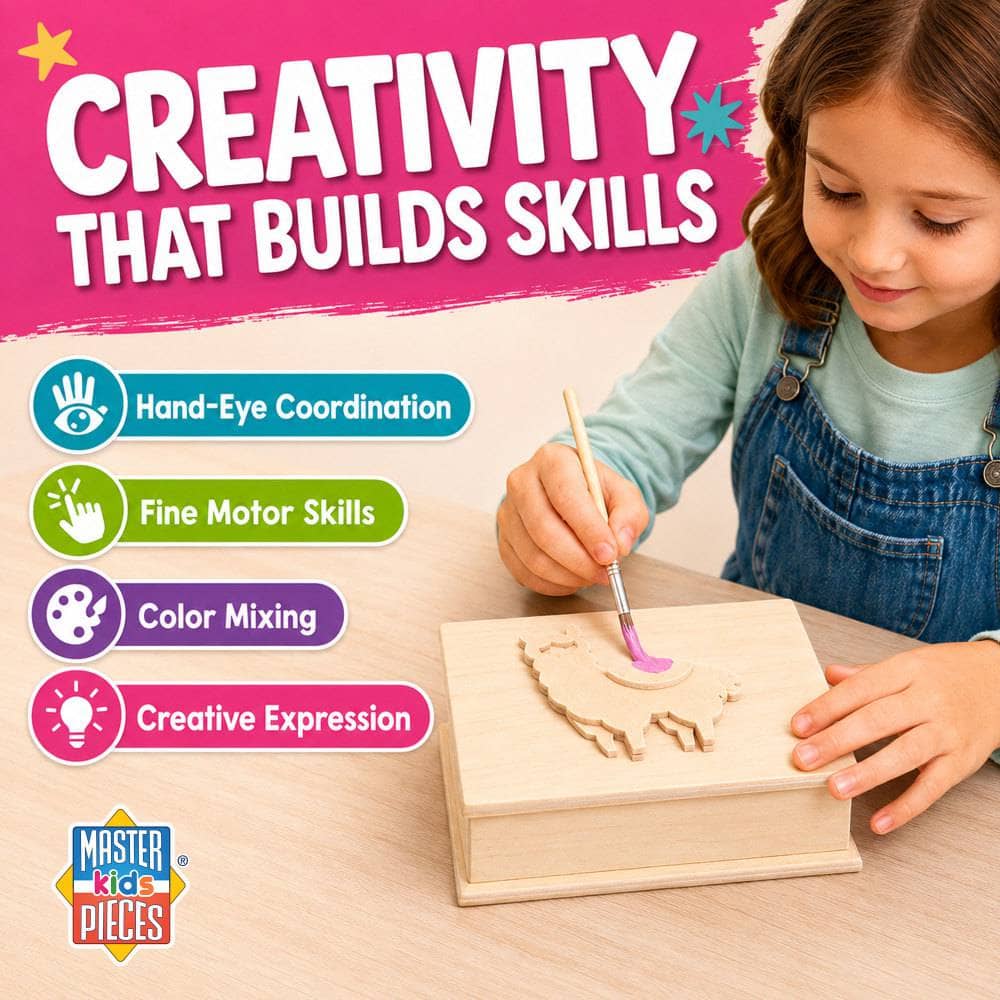 Llama Keepsake Box Wood Craft & Paint Kit