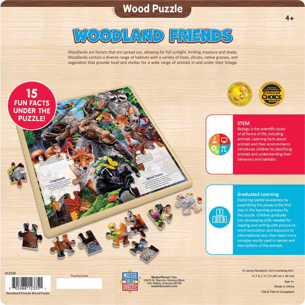 Wood Fun Facts - Woodland Friends 48 Piece Wood Jigsaw Puzzle