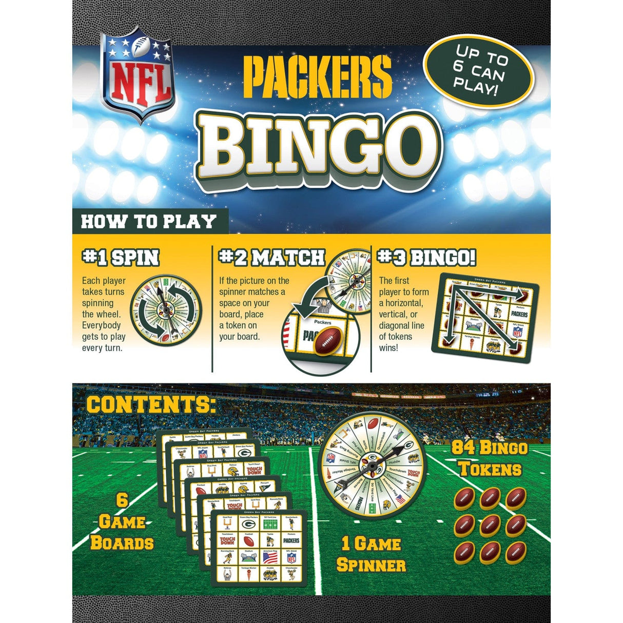 Green Bay Packers NFL Bingo Game
