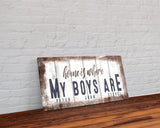 Home is where my boys are custom sign personalizable wall art canvas print living room sign boy mom