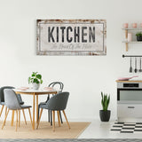 Kitchen Is The Heart Of The Home Printed Canvas Rusty Sign Distressed Wall Art Cute Sign Wood Frame Wood And Canvas Sign Kitchen Sign