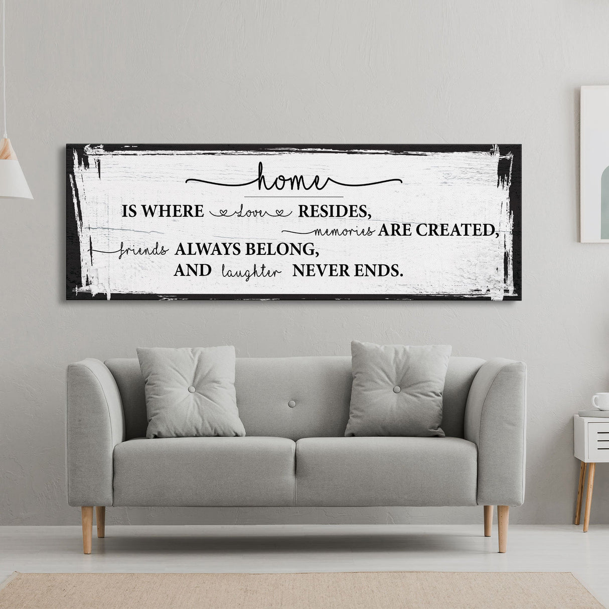 Home is where love resides canvas sign, farmhouse wall decor, farmhouse sign, home sign, family room sign, wood sign, home decor canvas sign