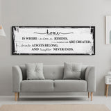 Home is where love resides canvas sign, farmhouse wall decor, farmhouse sign, home sign, family room sign, wood sign, home decor canvas sign