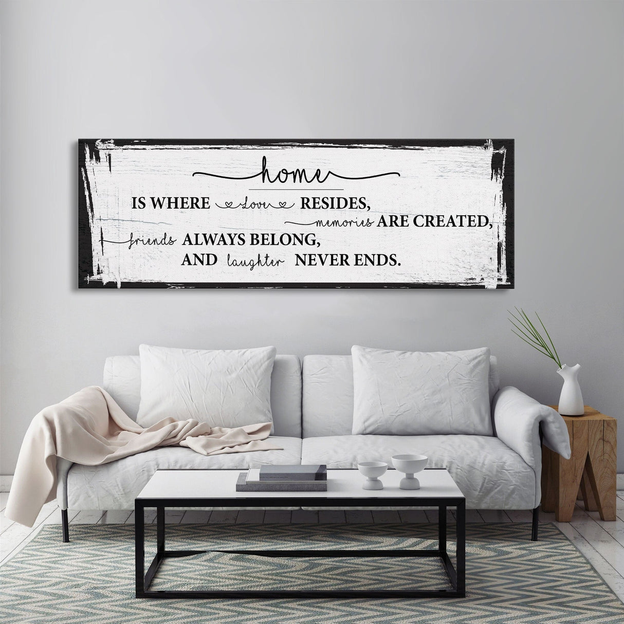 Home is where love resides canvas sign, farmhouse wall decor, farmhouse sign, home sign, family room sign, wood sign, home decor canvas sign