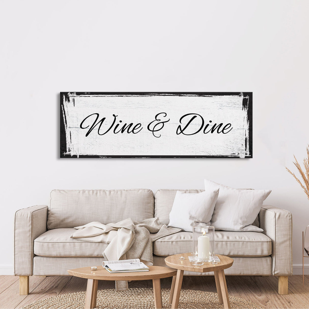 Kitchen canvas sign, wine and dine, sign for kitchen, kitchen wall art, wine sign, kitchen decor