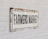 Farmer's Market Printed Canvas Sign Rusty Sign Distressed Wall Art Farmer's Market Cute Kitchen Sign