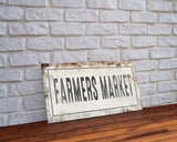 Farmer's Market Printed Canvas Sign Rusty Sign Distressed Wall Art Farmer's Market Cute Kitchen Sign