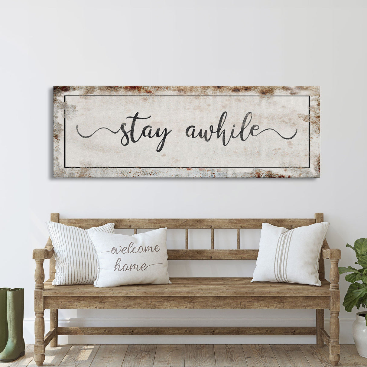 Stay awhile sign, Stay Awhile Canvas Print, Living Room Signs, Living room wall decor, Entryway Wood sign, wooden signs, guest room art