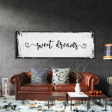 sweet dreams sign, bedroom wall decor, canvas print,  master bedroom decor, canvas framed sign, bedroom wall art, master bedroom sign