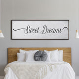 Sweet Dreams Sign, Large Bedroom Wall Decor over the Bed, Farmhouse Decor, Wall Art Decor, Canvas Print, Bedroom Wall Decor