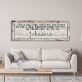 Last name sign canvas print, family name sign, our tribe sign, family wall decor, kitchen sign, inspirational quote, living room sign