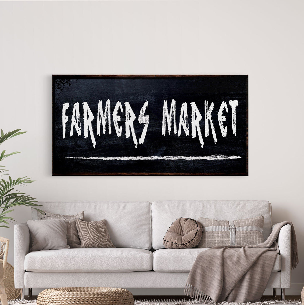 Farmer's Market Printed Canvas Sign Sign Distressed Wall Art Farmer's Market Cute Kitchen Sign Kitchen Wall Art