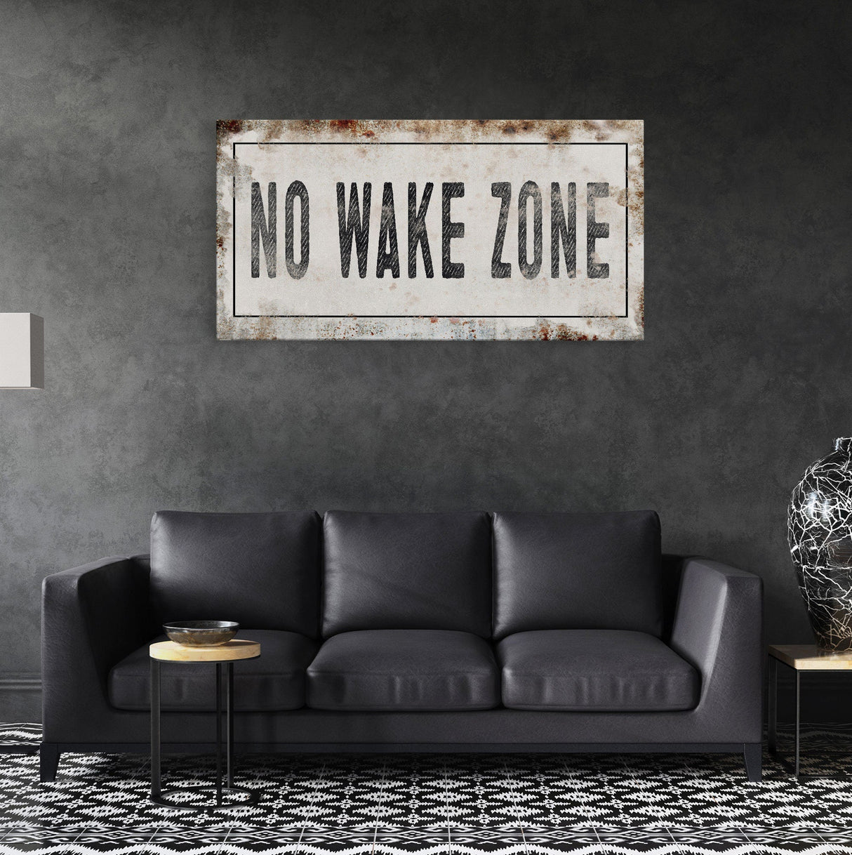 No Wake Zone Sign, Canvas Print, Framed Sign, Sign Above Bed For Lake House, Nursery Decor, Lake Wall Art
