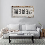 Sweet Dreams Printed Canvas Rusty Sign Distressed Wall Art Cute Sign Wood Frame Wood And Canvas Sign Bedroom Sign
