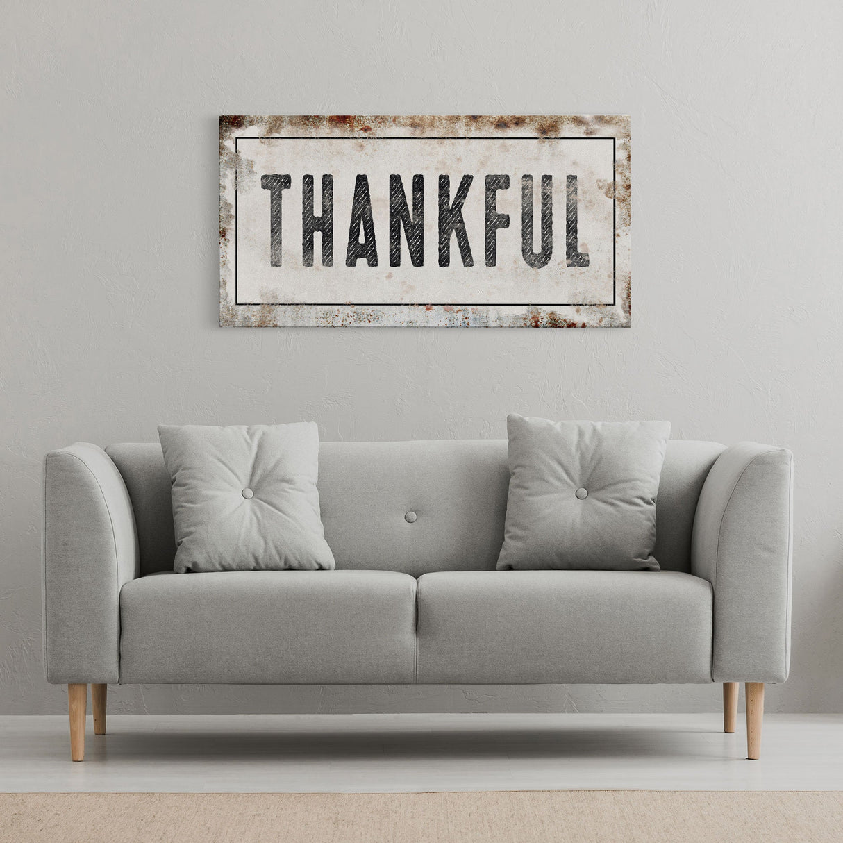 Thankful, cute farmhouse sign, framed canvas print, canvas sign, cute wall decor, living room bedroom wall art