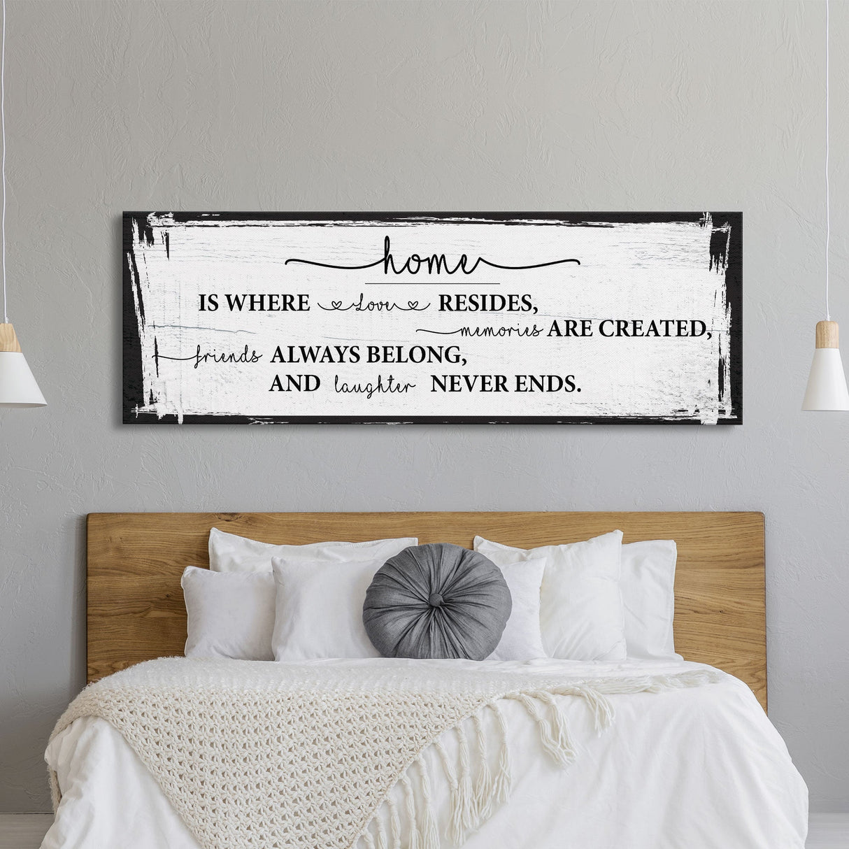 Home is where love resides canvas sign, farmhouse wall decor, farmhouse sign, home sign, family room sign, wood sign, home decor canvas sign