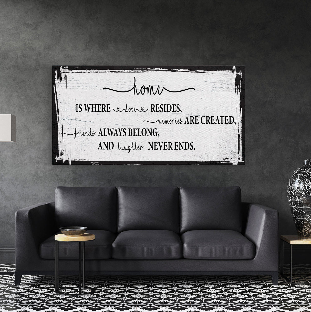 Home is where love resides canvas sign, farmhouse wall decor, farmhouse sign, home sign, family room sign, wood sign, home decor canvas sign