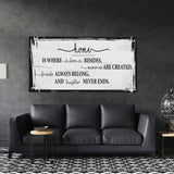 Home is where love resides canvas sign, farmhouse wall decor, farmhouse sign, home sign, family room sign, wood sign, home decor canvas sign