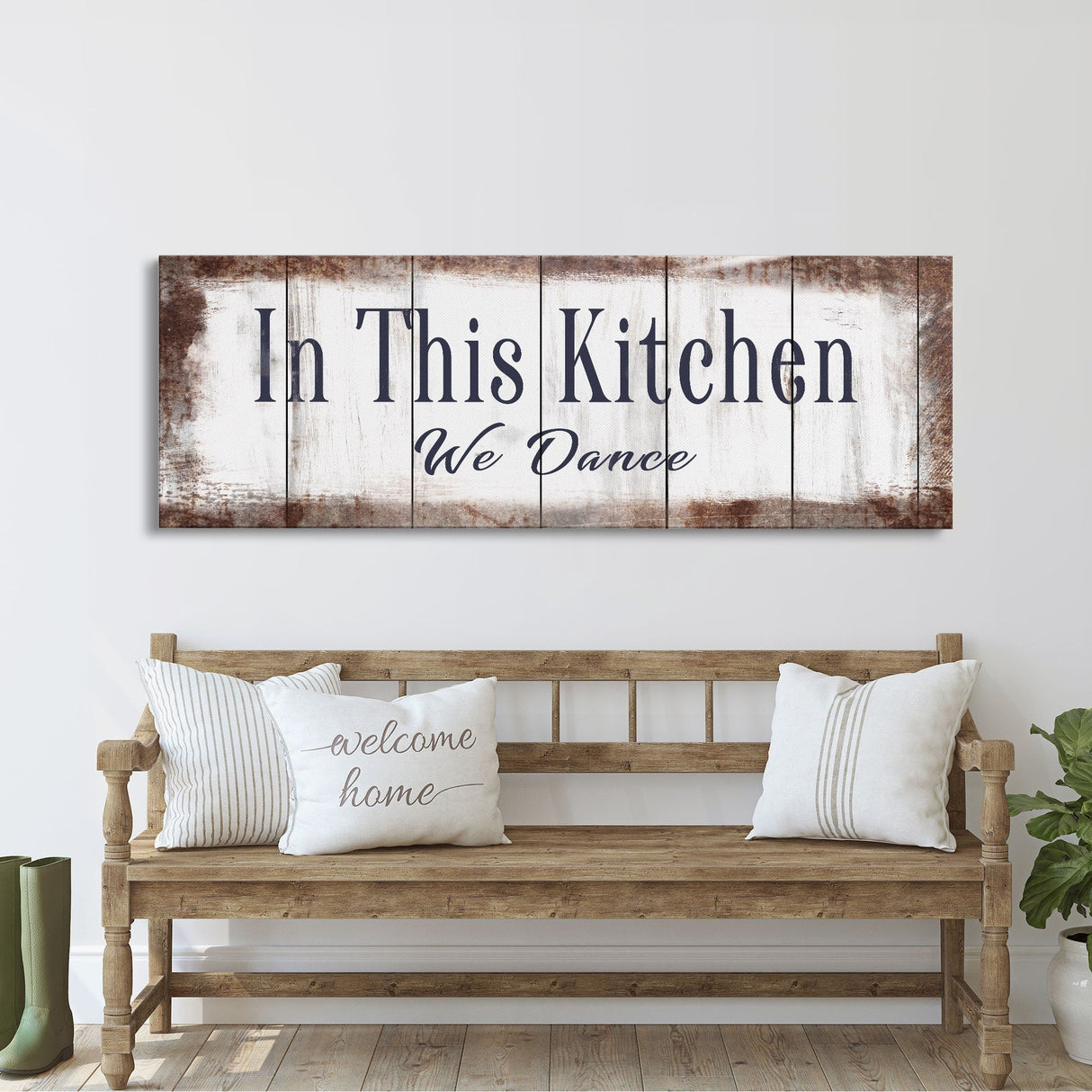 In This Kitchen We Dance Sign  Kitchen Canvas Sign  Wood Signs  Farmhouse Kitchen Signs  Wooden Signs  Kitchen Decor  Modern Farmhouse